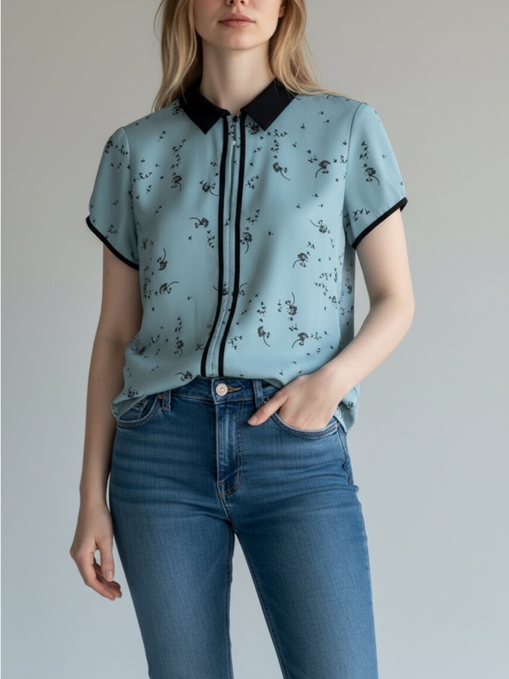 Camber & Grace RW&CO XXS Small Blouse Top Dandelion corpcore Office Flowy Chic
